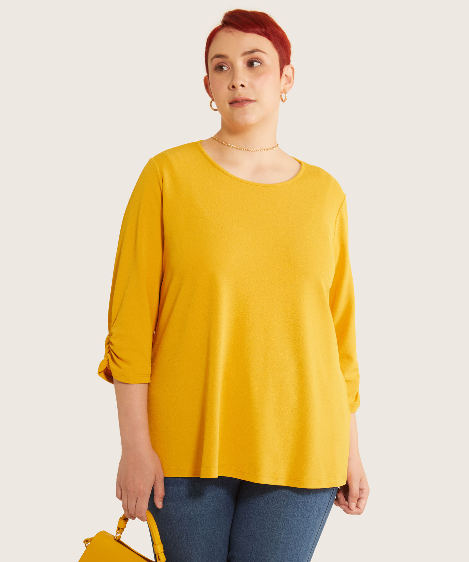Camiseta Manga 3/4 Unicolor