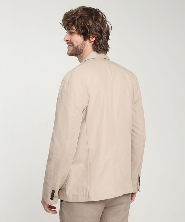 Blazer Tela Plana Bolsillos De Parche