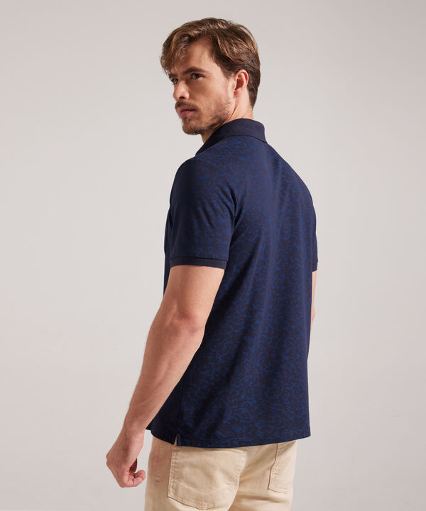 Polo Estampada, Cuello Y Puños Tejidos