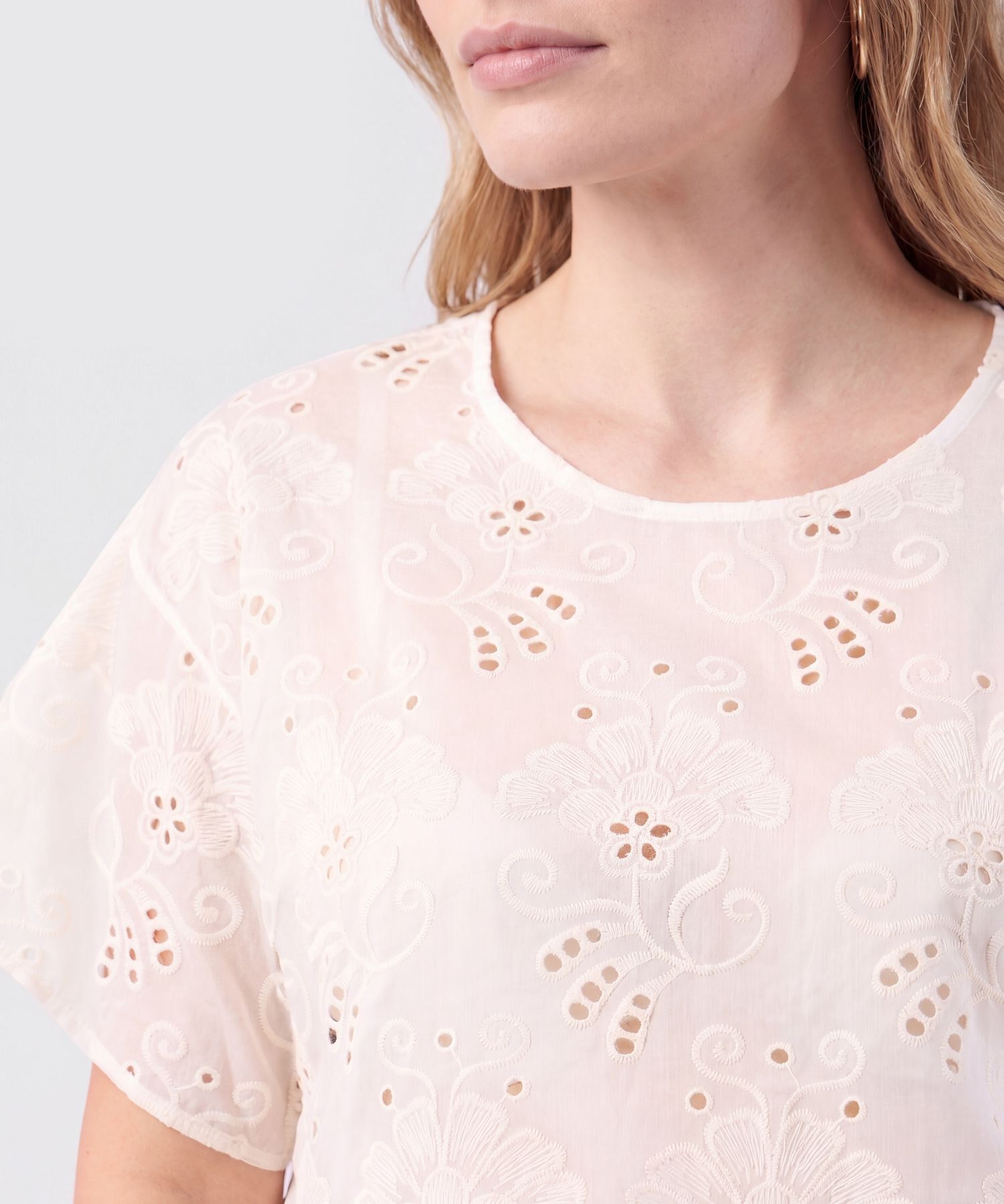 Blusa Ojalillo Manga Corta Mujer