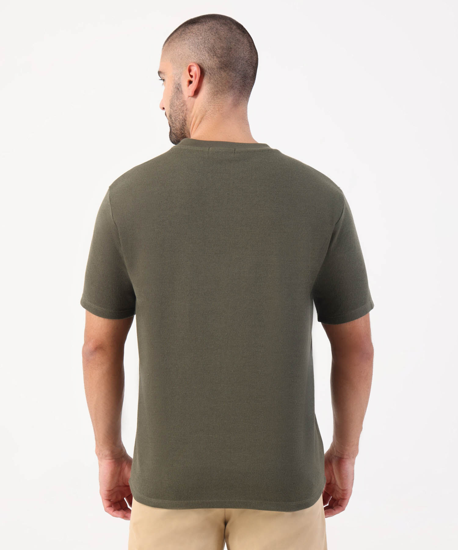 Camiseta Texturizada De Cuello Redondo Para Hombre