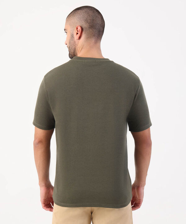 Camiseta Texturizada De Cuello Redondo Para Hombre