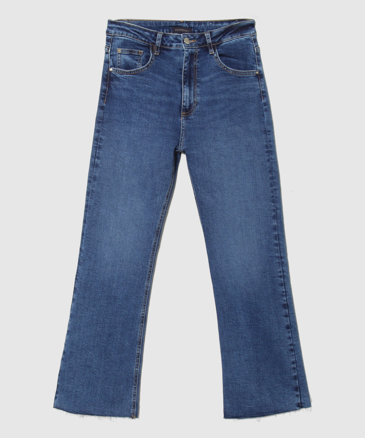 Jean Cropped Flare con Desgastes