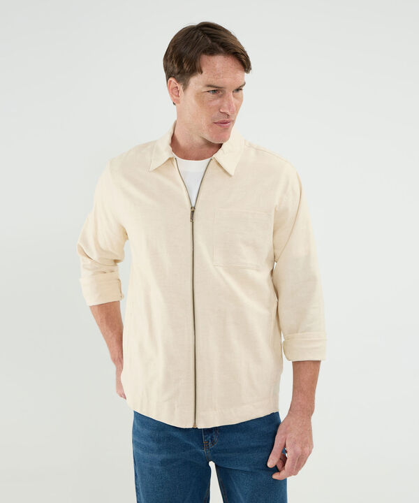Chaqueta Bomber Lino Para Hombre image number null
