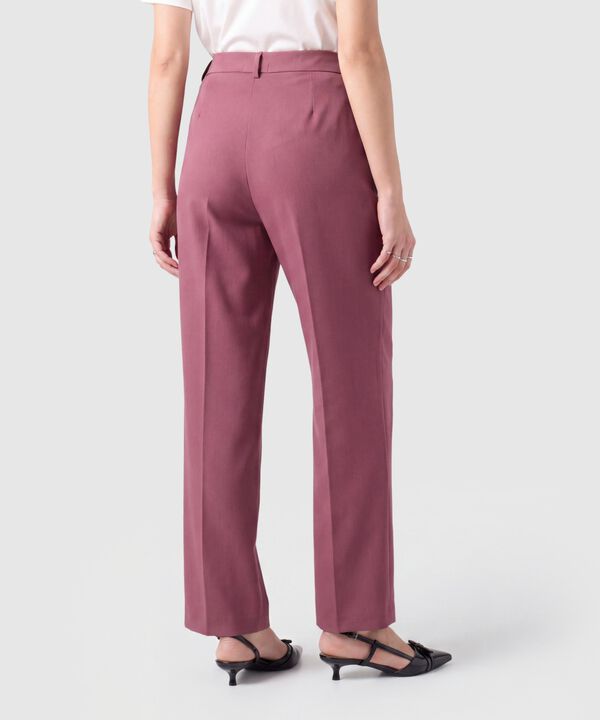 Pantal&oacute;n Unicolor De Pierna Recta Para Mujer