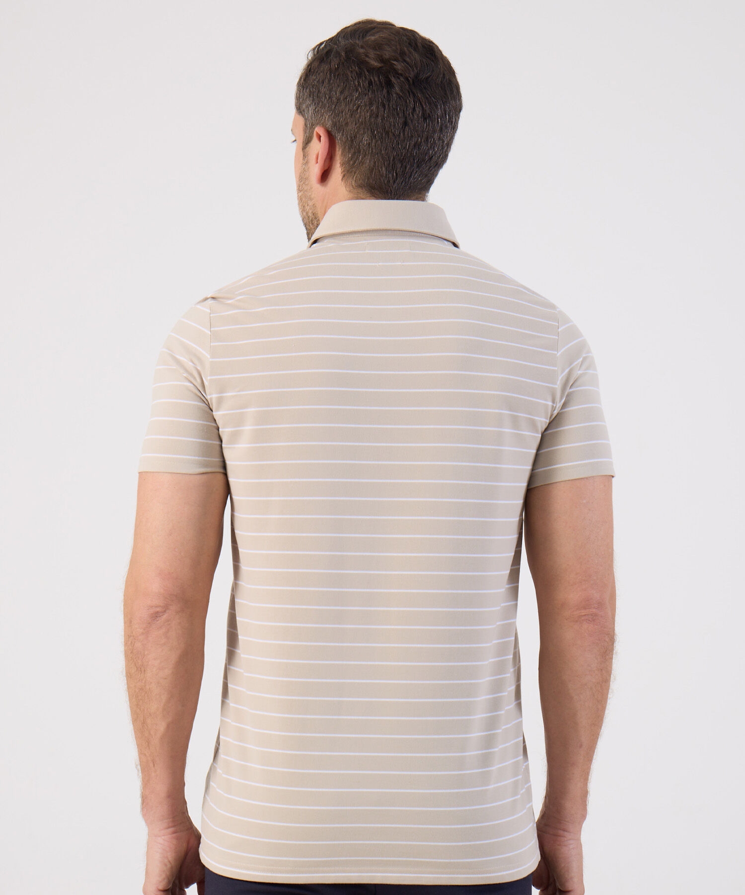 Polo De Rayas Con Bolsillo Para Hombre