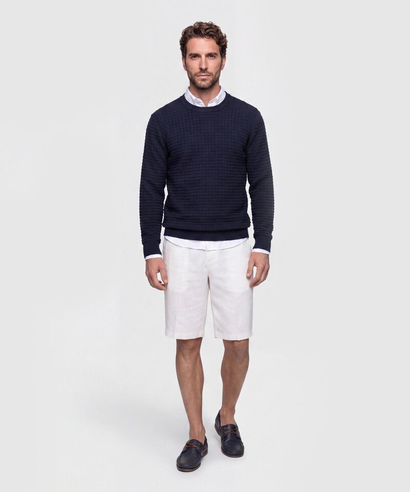 Saco Tejido Cuello Redondo Texturizado Para Hombre