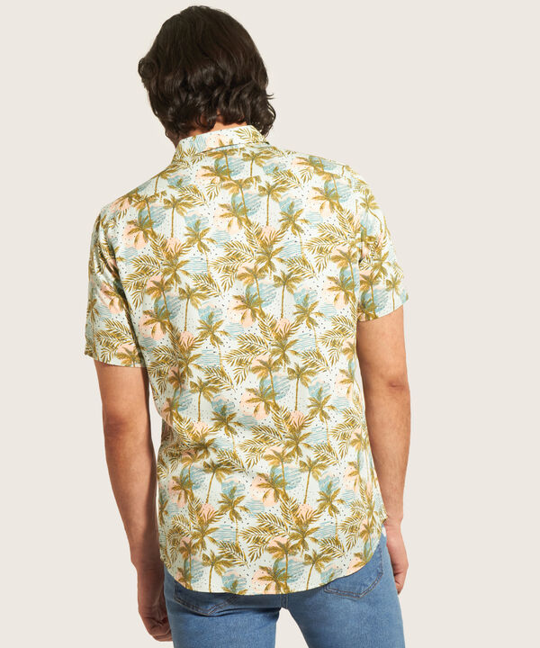 Camisa Manga Corta Sin Bolsillo, Slim Fit, Estampada