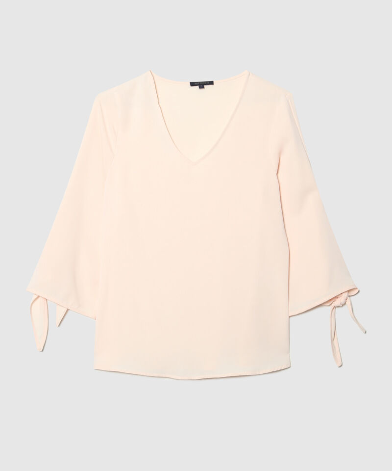 Blusa Unicolor Manga 3/4 De Amarre