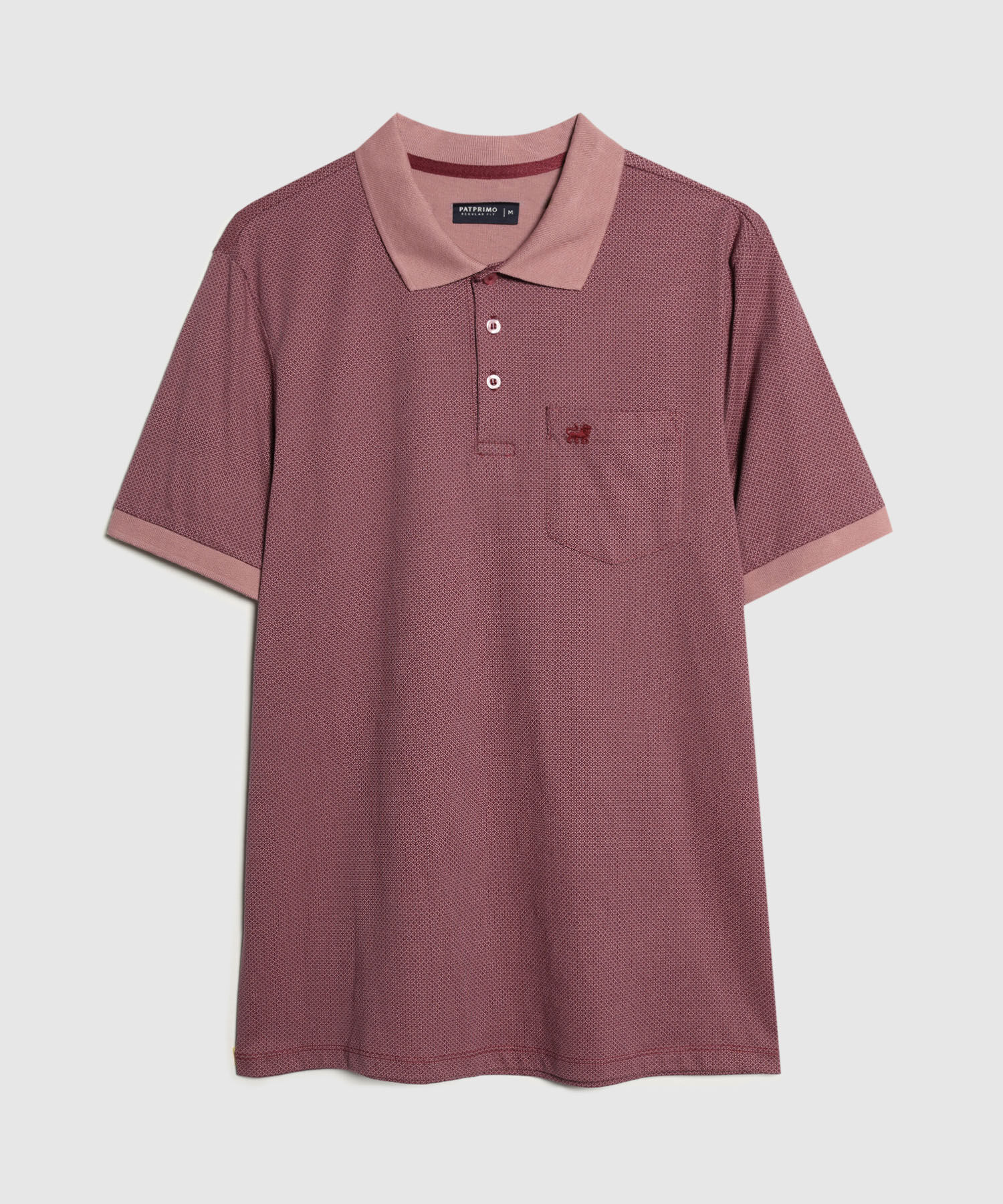 Polo Estampada Cuello Tejido Con Bolsillo