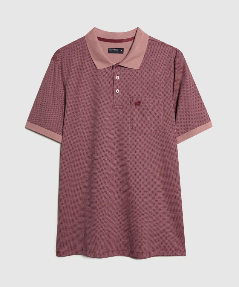 Polo Estampada Cuello Tejido Con Bolsillo