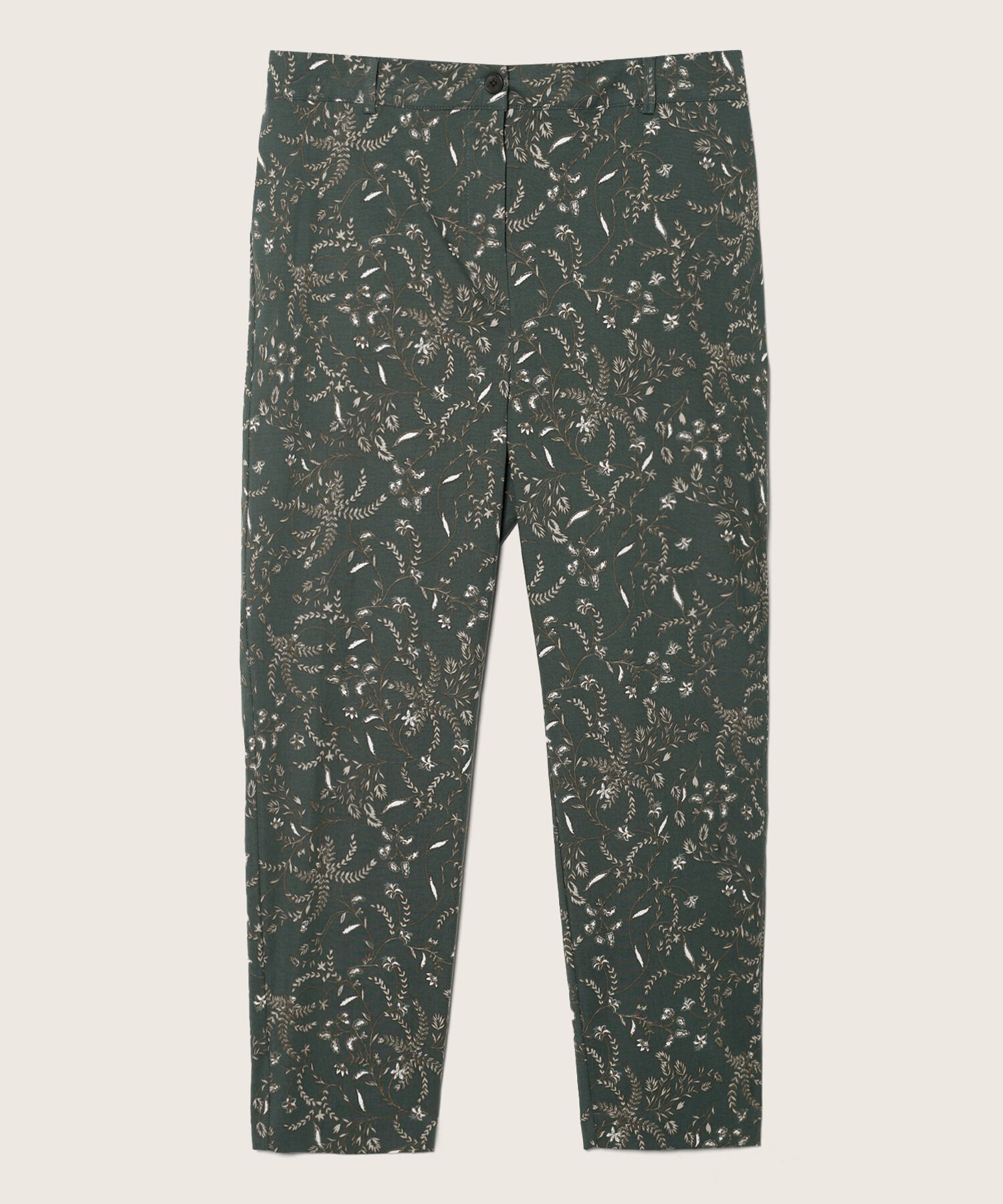 Pantalón Chino Estampado Con Elastico En Posterior