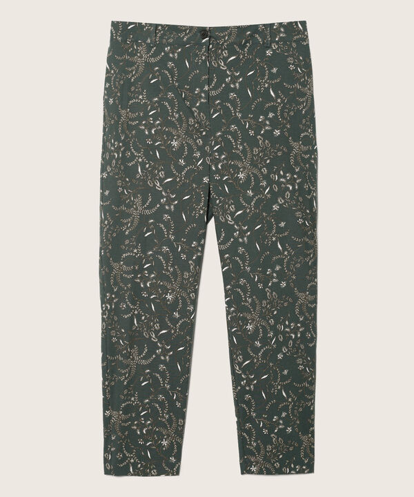 Pantalón Chino Estampado Con Elastico En Posterior