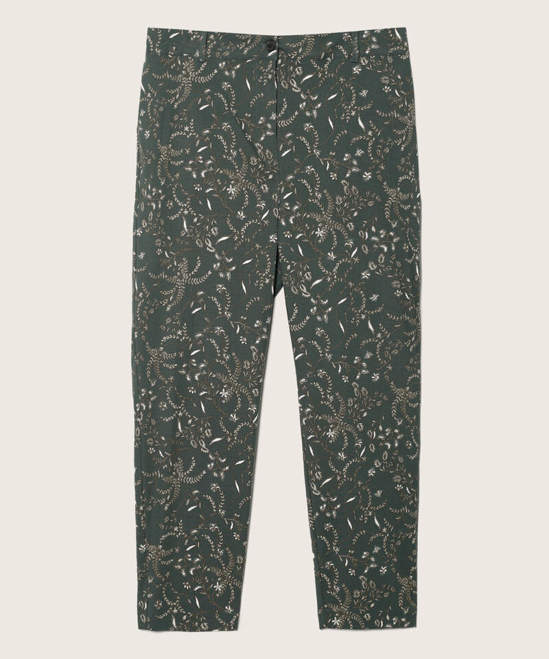 Pantalón Chino Estampado Con Elastico En Posterior
