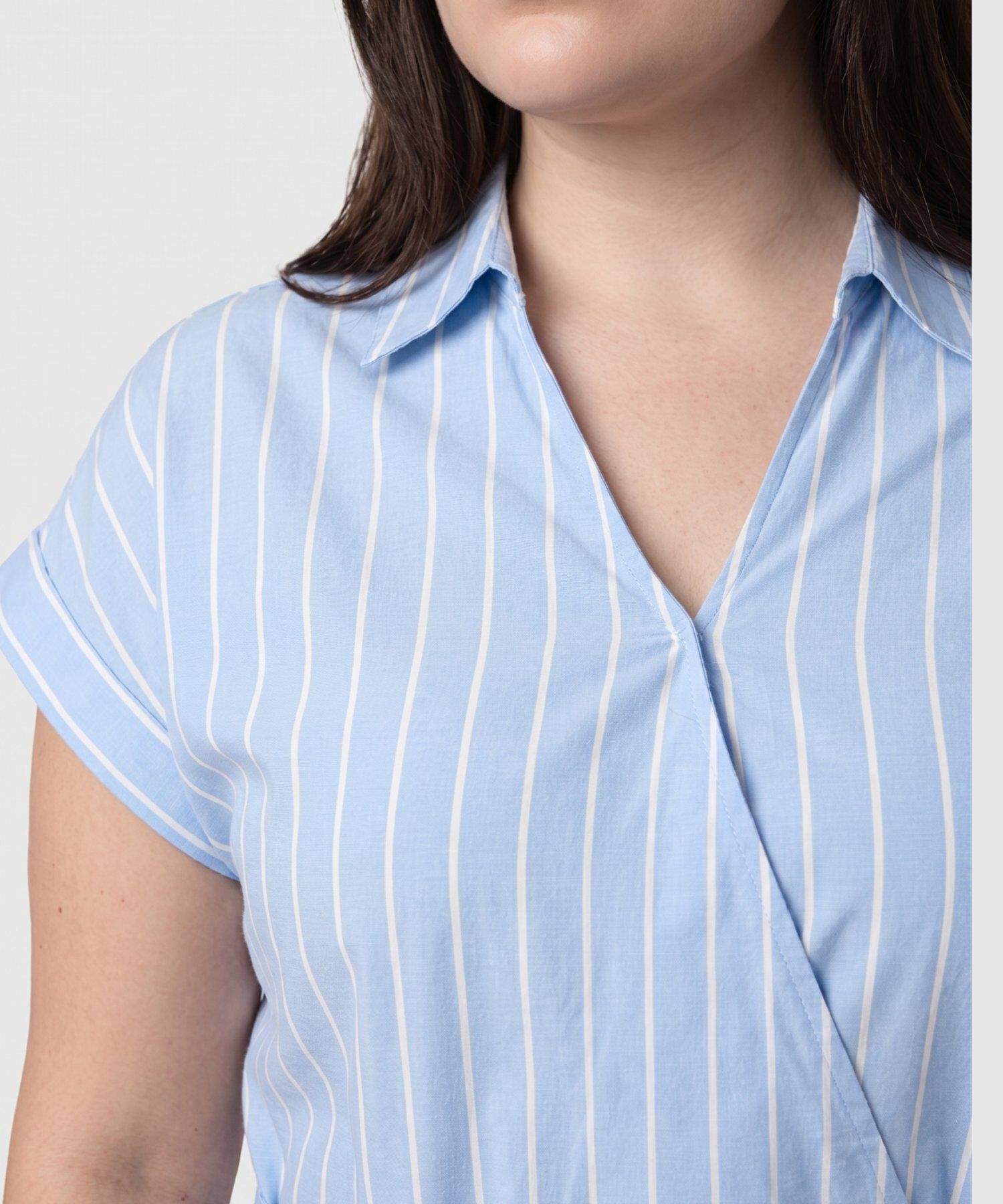 Vestido Camisero Con Lazo En La Cintura Para Mujer Curvy