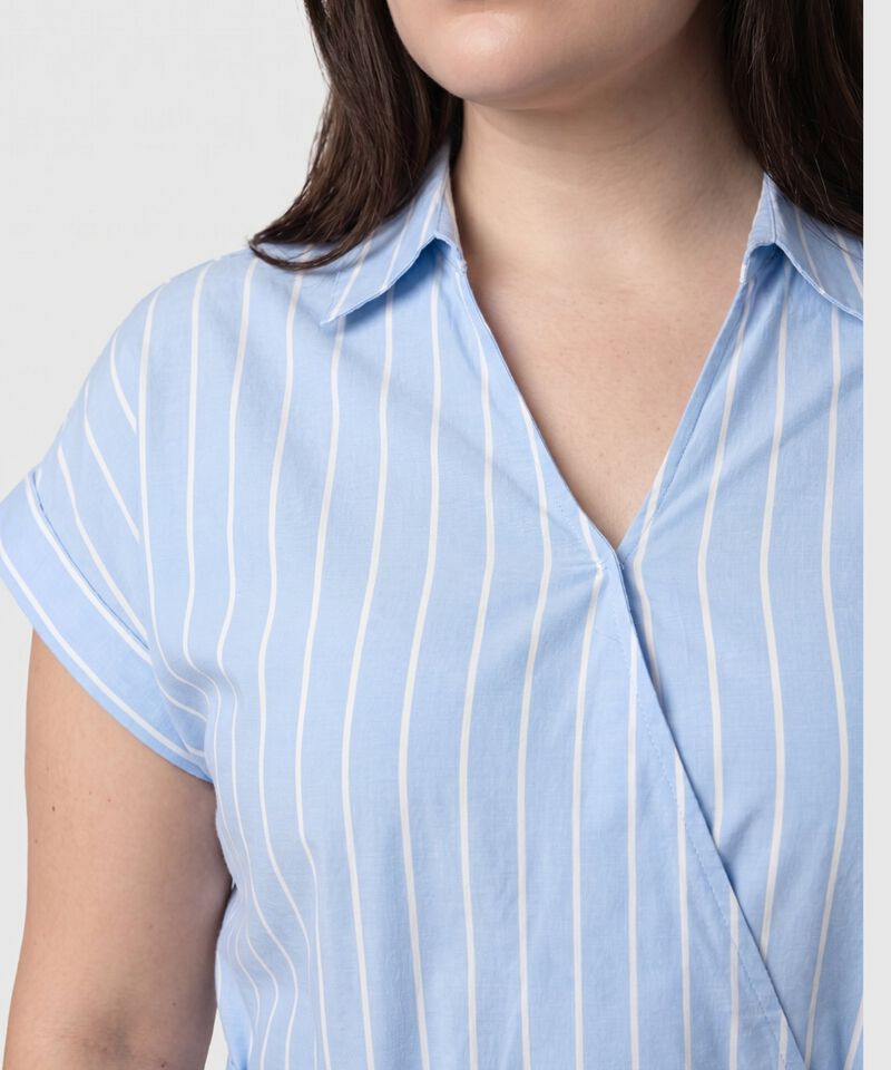Vestido Camisero Con Lazo En La Cintura Para Mujer Curvy