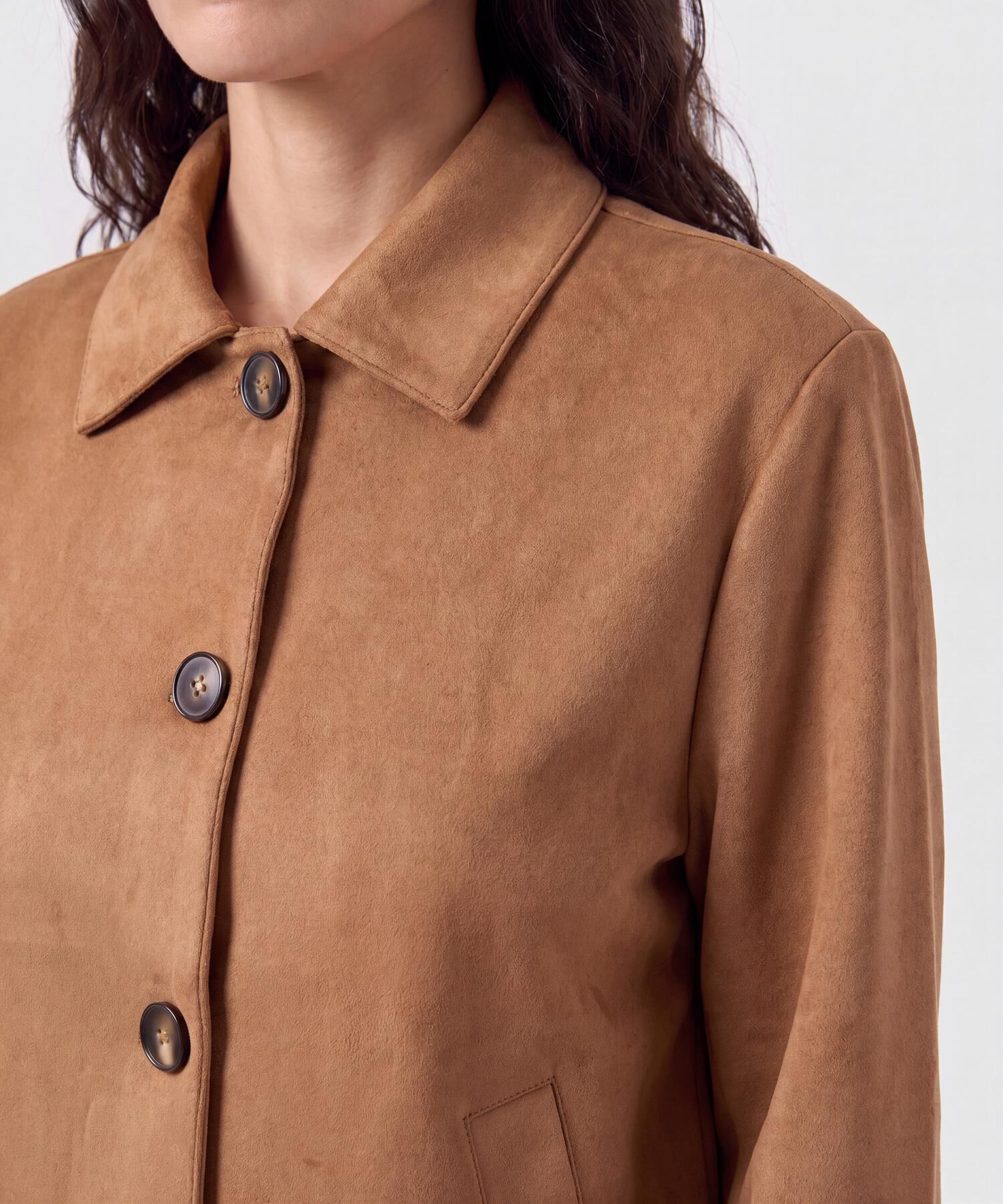 Chaqueta Corta Estilo Camisero Para Mujer