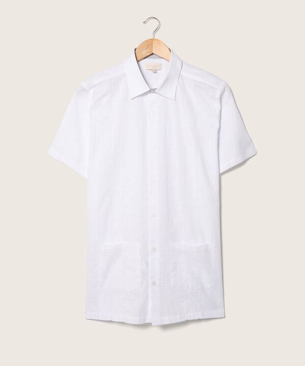 Camisa Guayabera Corta Con Bolsillo