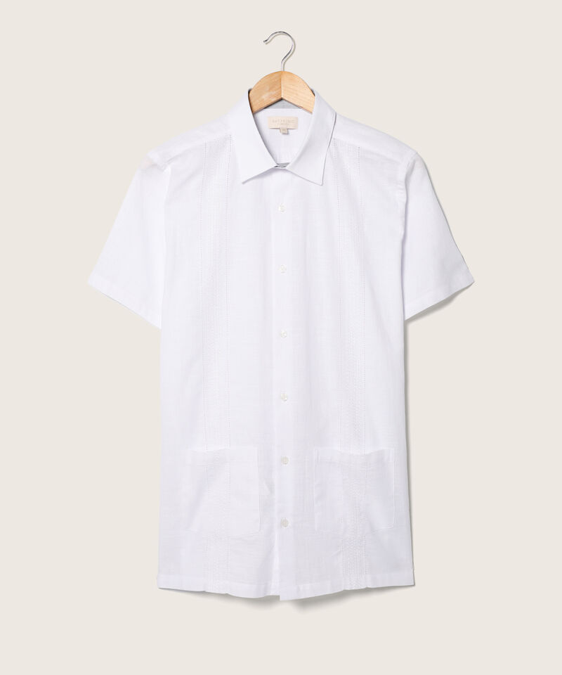 Camisa Guayabera Corta Con Bolsillo