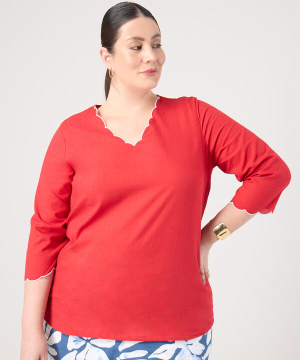 Blusa Con Detalles Ondulados Para Mujer Curvy image number null