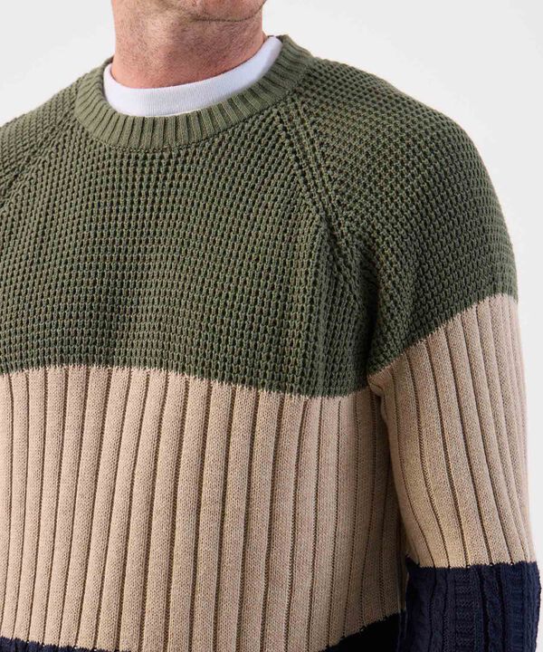 Buzo de Punto Grueso para Hombre con Diseño de Bloques image number null