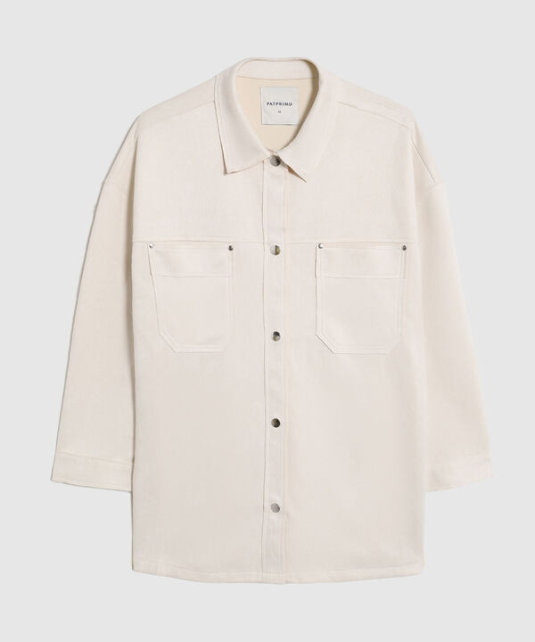 Chaqueta Tipo Sobrecamisa Con Bolsillos Mujer Curvy