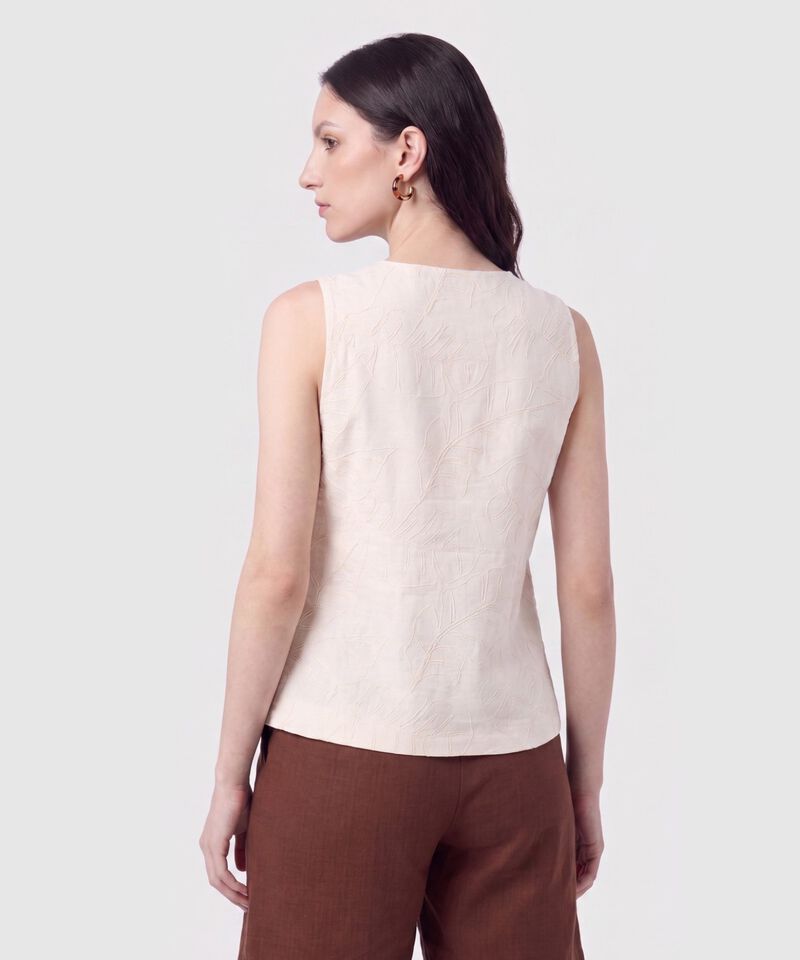 Blusa Chaleco Cortada en Pico Mujer