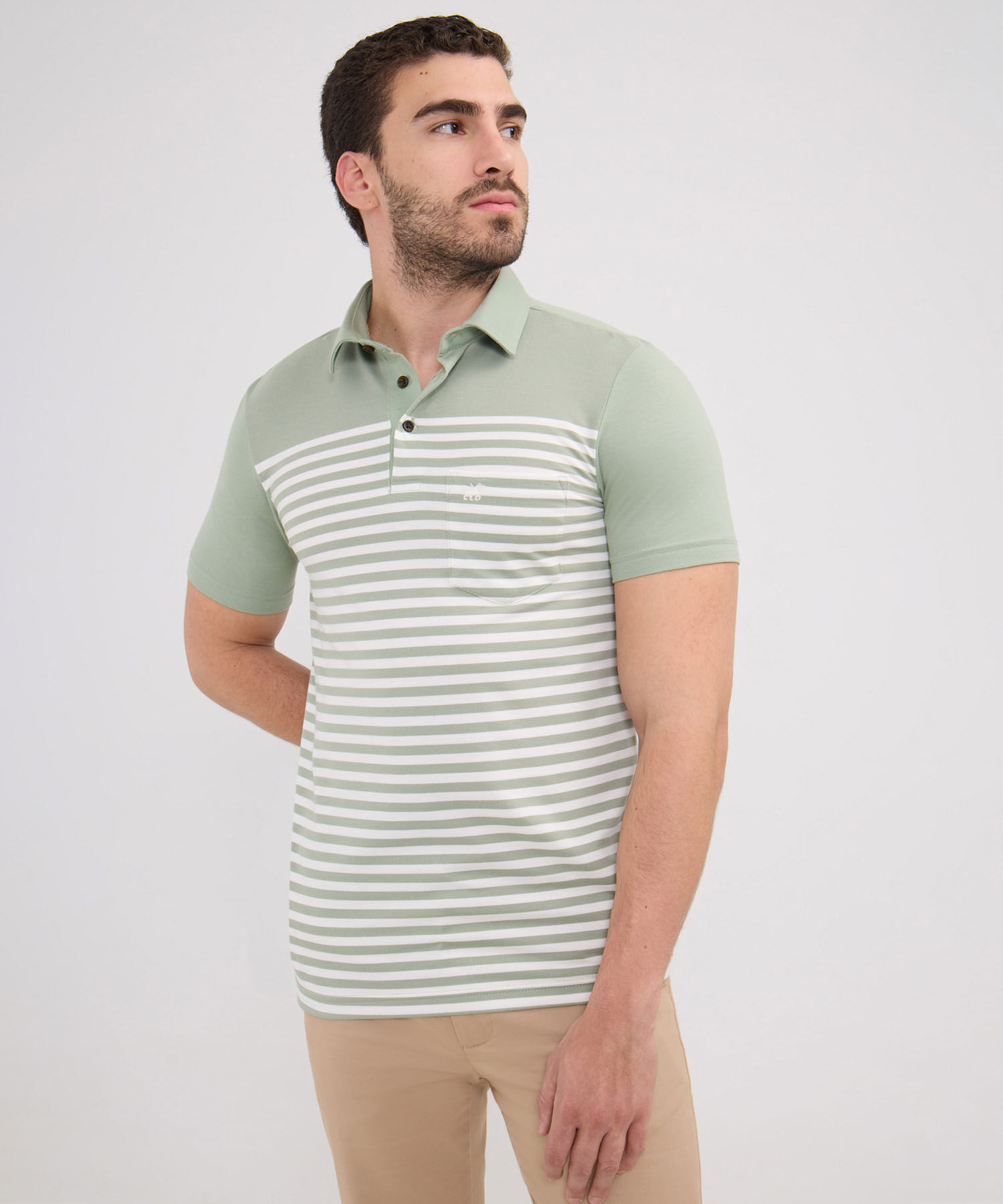 Polo Preteñida, Cuello Duro Con Bolsillo