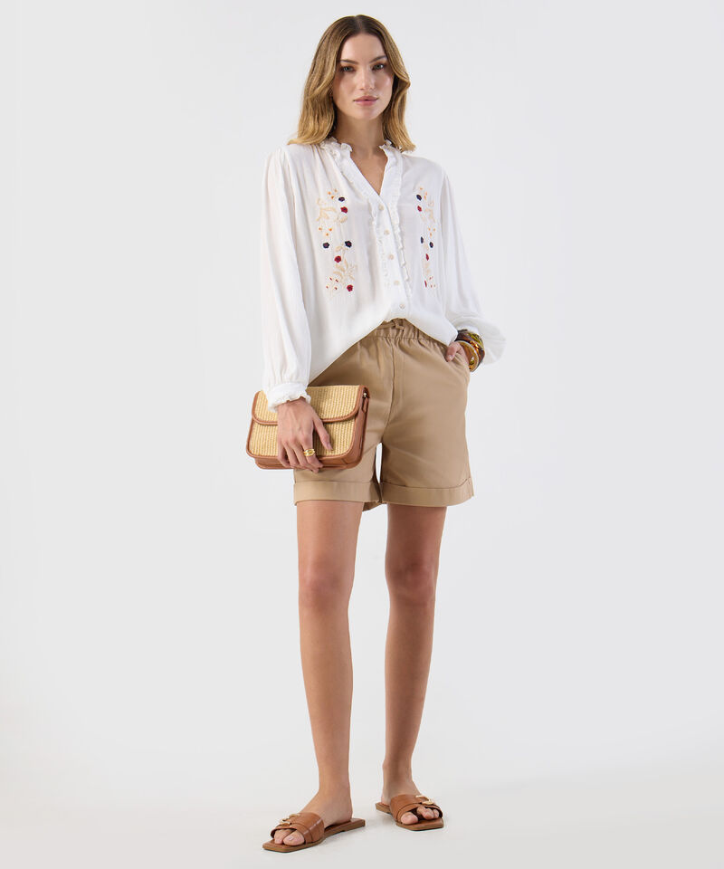 Bermuda Cintura El&aacute;stica Con Cord&oacute;n Mujer