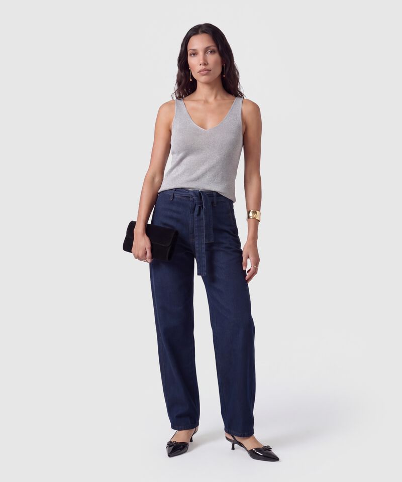 Camiseta Sin Mangas Cuello V Para Mujer