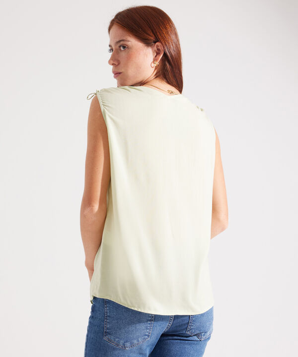 Blusa Manga Sisa con Escote en V