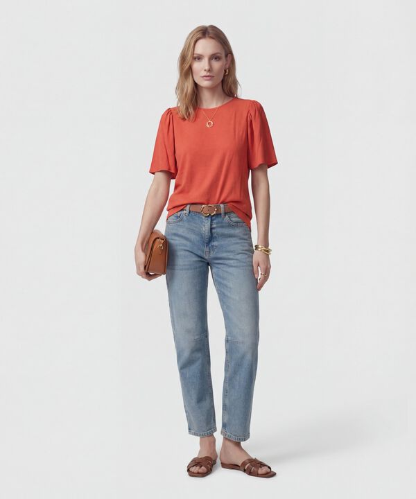 Blusa De Mangas Acampanadas Para Mujer