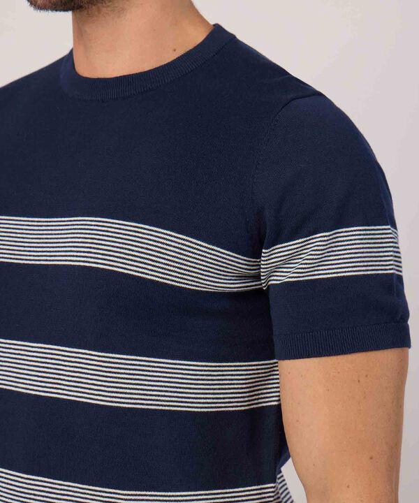 Camiseta A Rayas Manga Corta  image number null