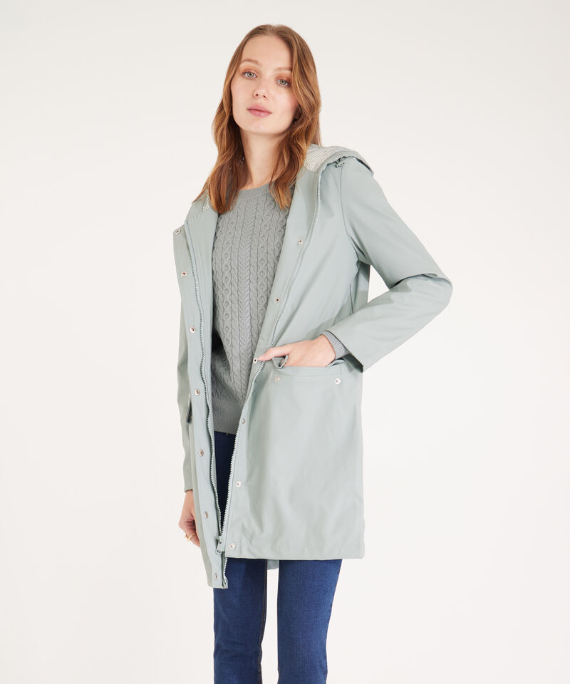Parka Impermeable Con Capucha Para Mujer