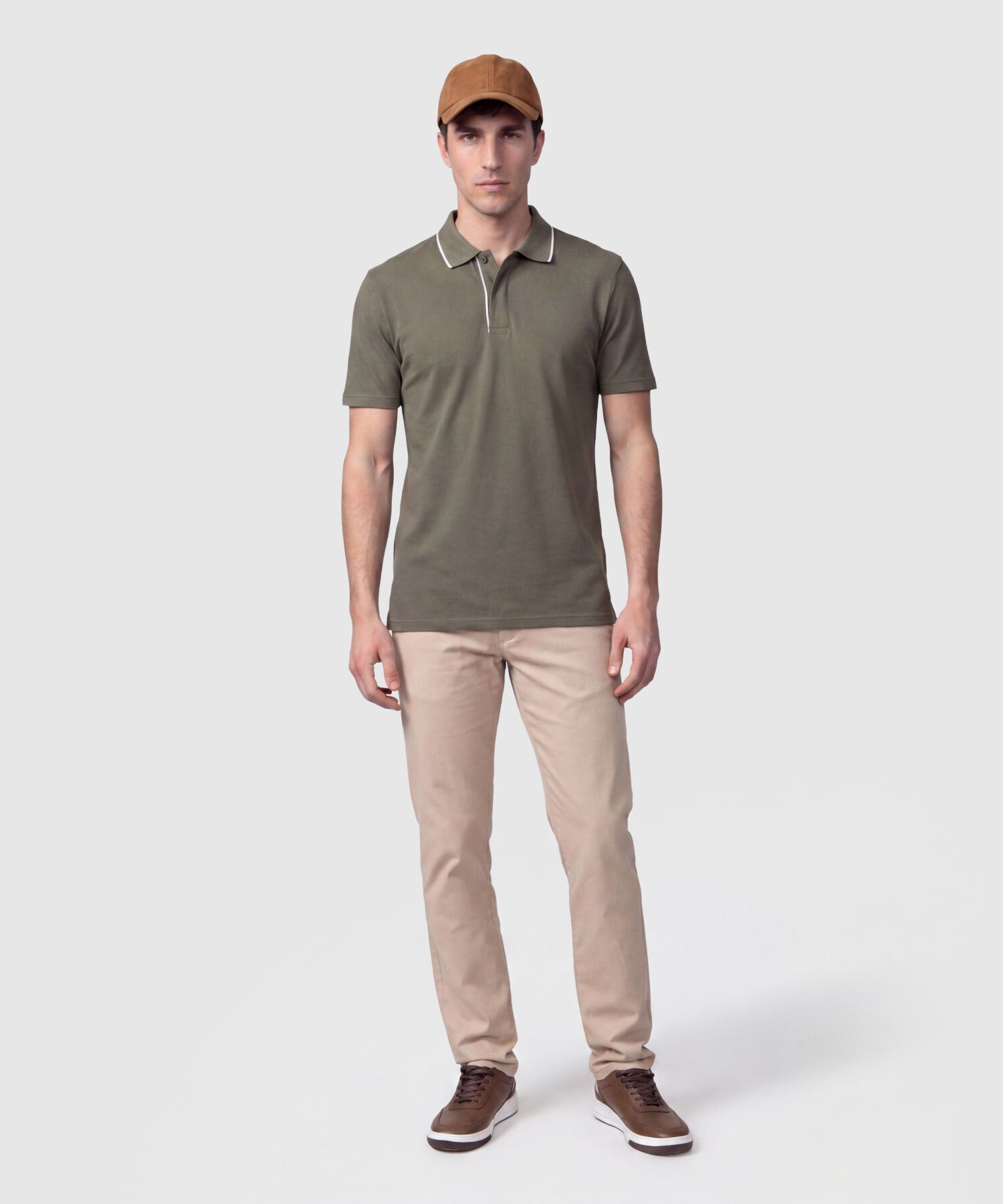 Polo Manga Corta Con Detalles En Contrastes Hombre