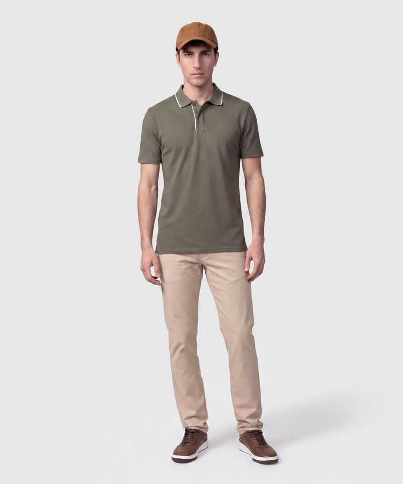 Polo Manga Corta Con Detalles En Contrastes Hombre