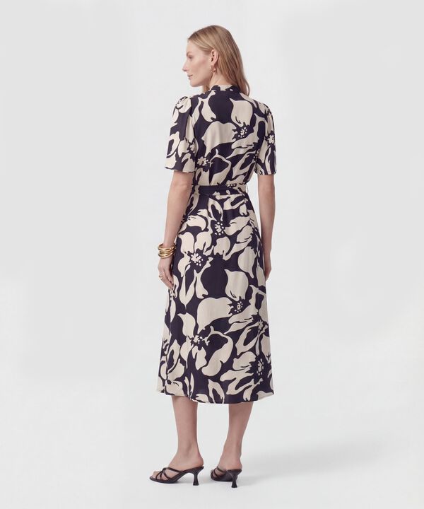 Vestido Midi Camisero Con Cintur&oacute;n Mujer