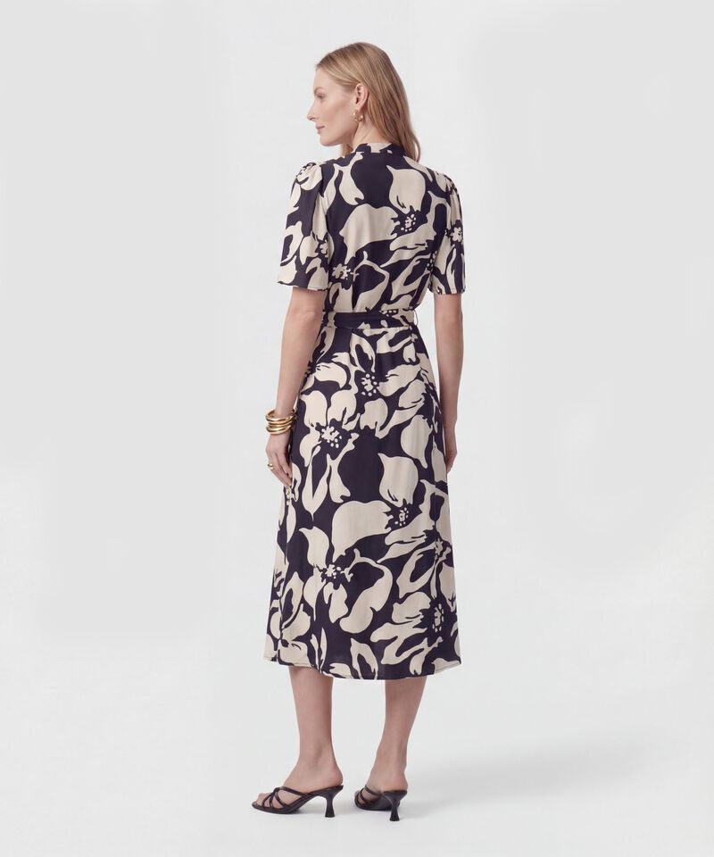 Vestido Midi Camisero Con Cintur&oacute;n Mujer