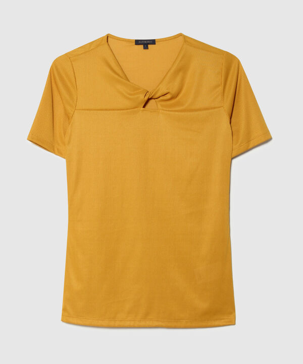 Camiseta Manga Corta con Escote Entorchado