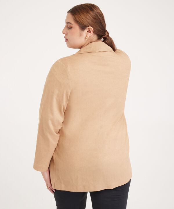 Chaqueta Unicolor Con Bolsillo De Parche