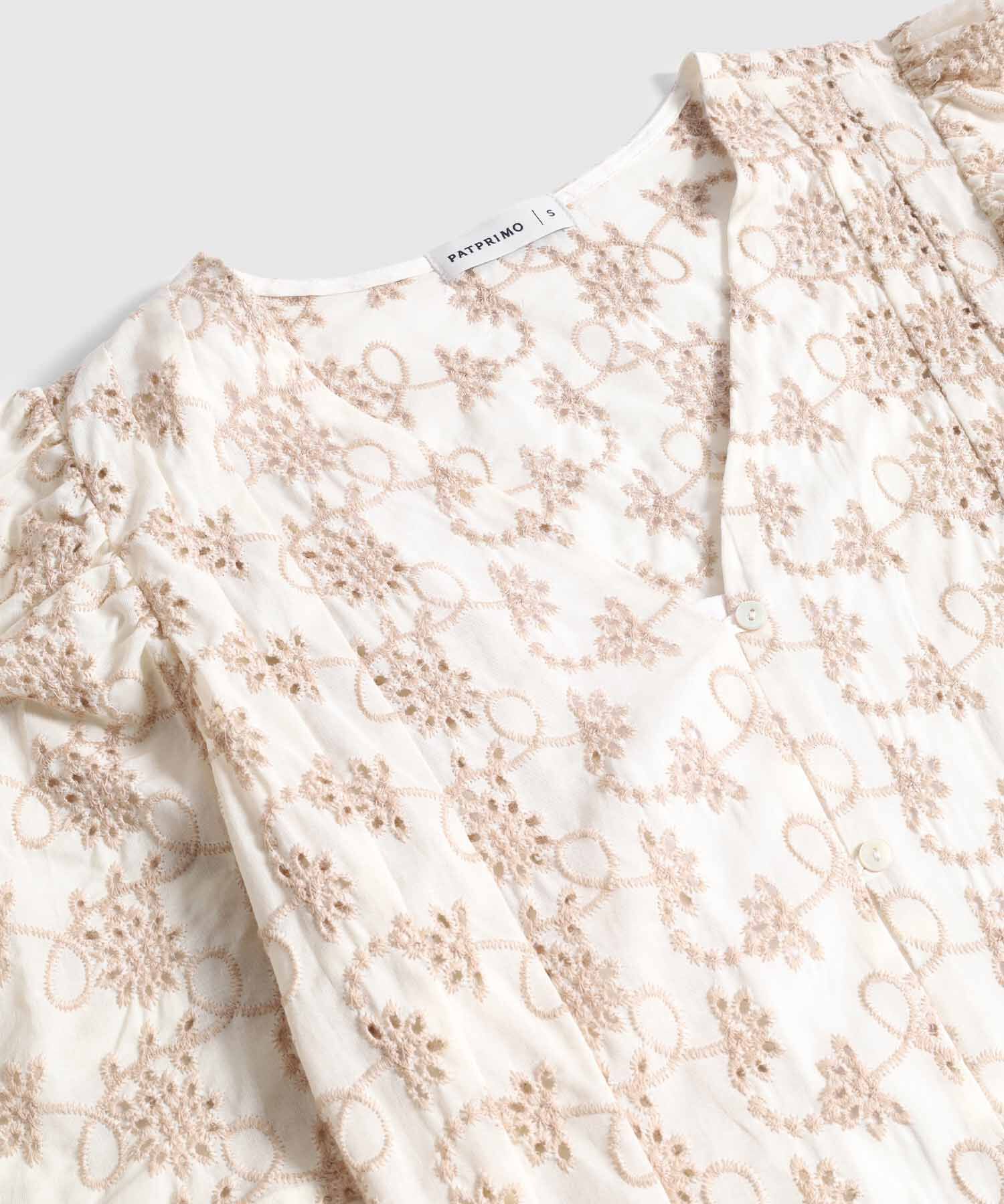 Blusa Con Bordado Suizo Para Mujer