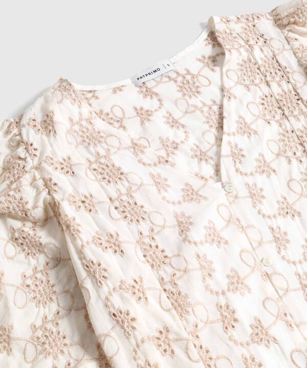 Blusa Con Bordado Suizo Para Mujer