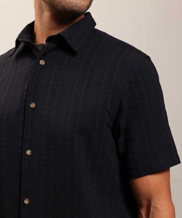 Camisa de Manga Corta Texturizada para Hombre