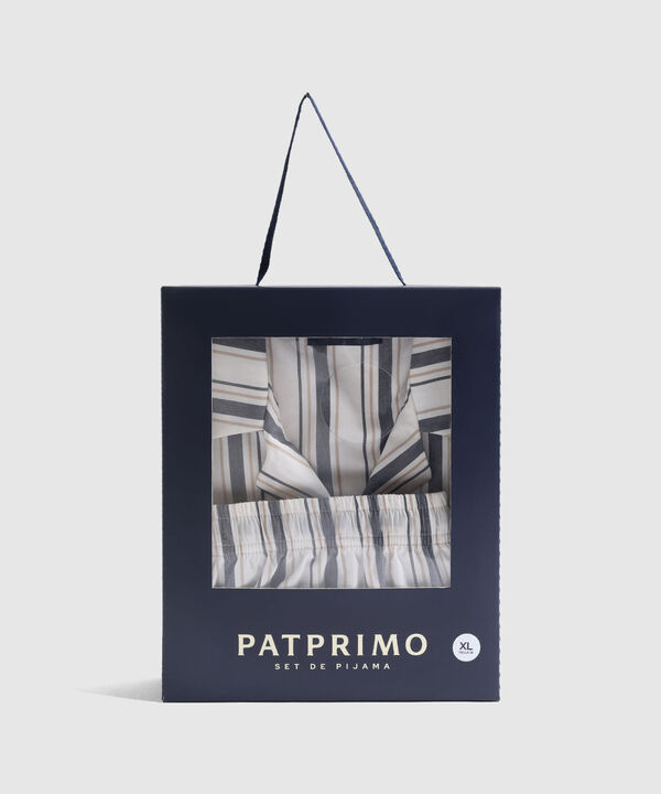 Pijama A Rayas Con Bolsillo Para Hombre