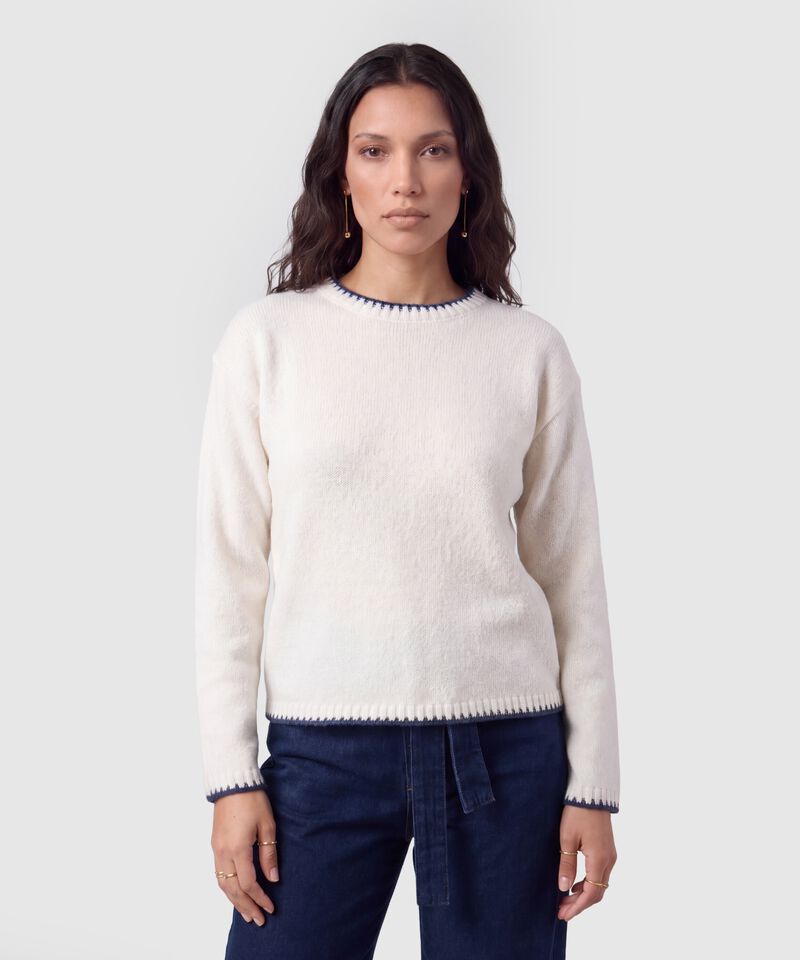 Saco Tejido Bordes A Contraste Para Mujer