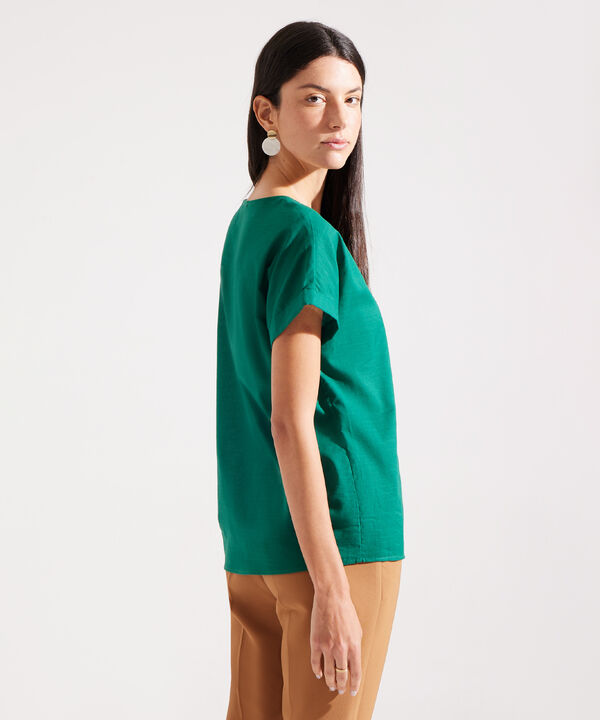 Blusa Manga Corta Corrida Unicolor