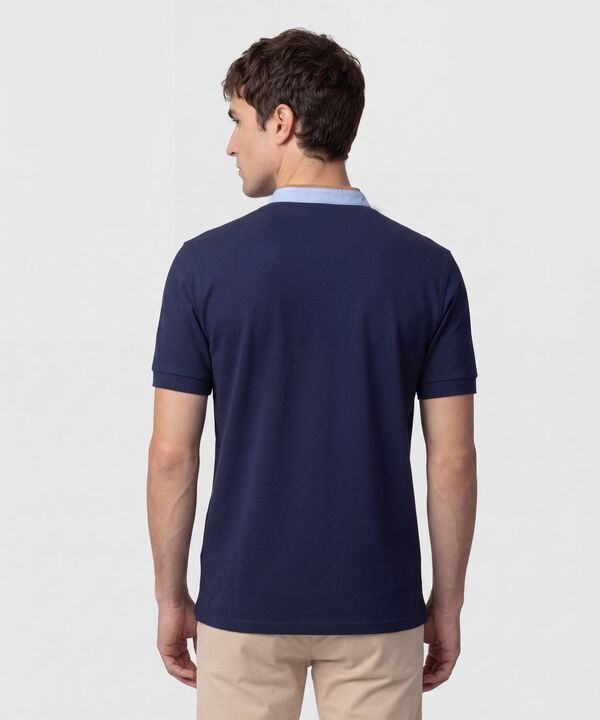 Polo Con Cuello Neru Y Pechera Hombre