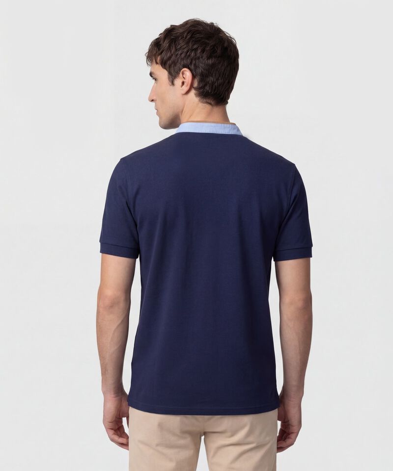 Polo Con Cuello Neru Y Pechera Hombre