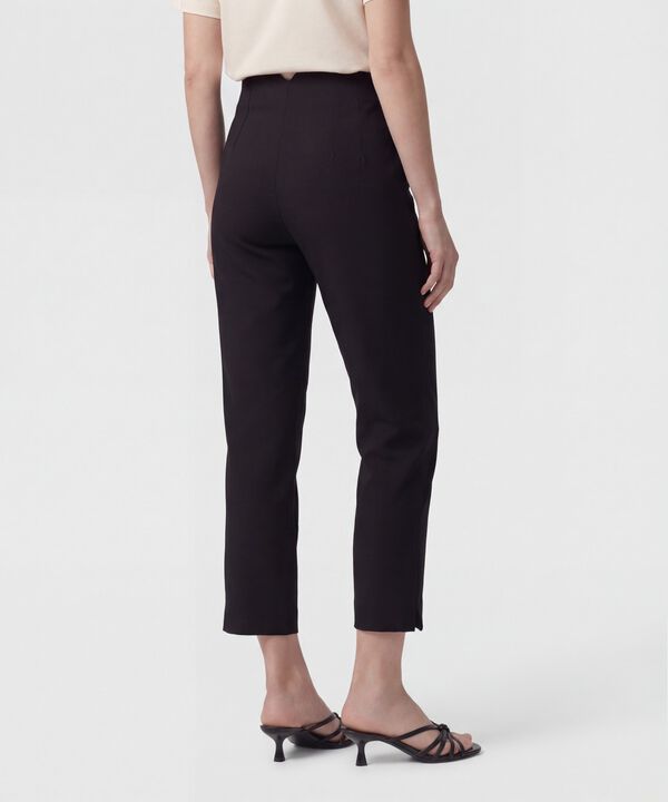 Pantal&oacute;n Unicolor De Tiro Alto Para Mujer