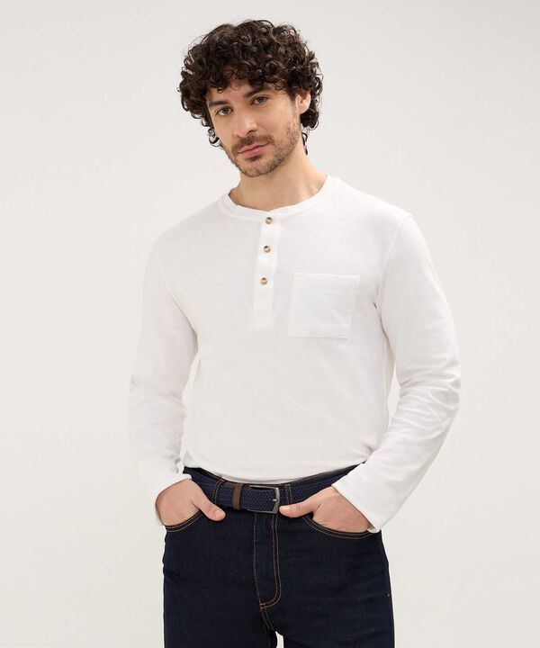 Camiseta Manga Larga Cuello Henley image number null